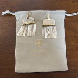 Chic Gold and Cream Dangle Earrings